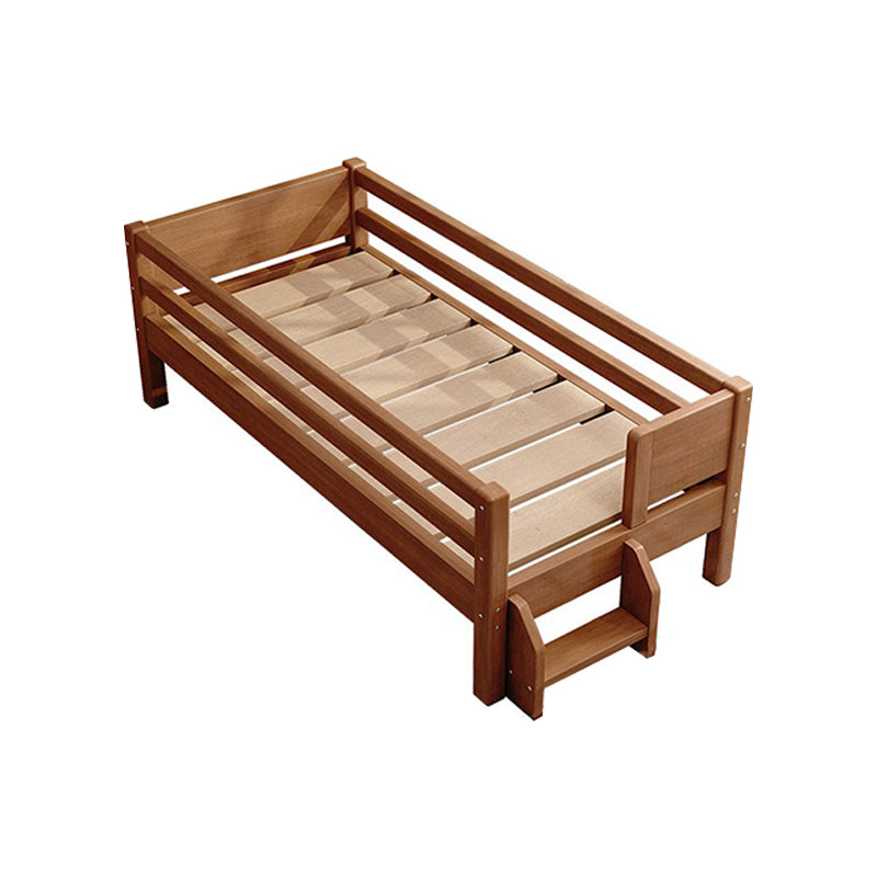 Traditional Washed Natural Baby Crib Solid Wood with Guardrail