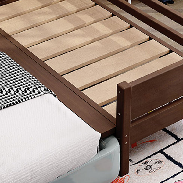 Traditional Washed Natural Baby Crib Solid Wood with Guardrail