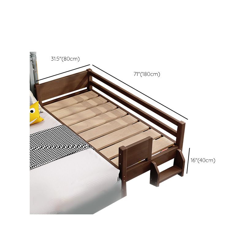 Traditional Washed Natural Baby Crib Solid Wood with Guardrail