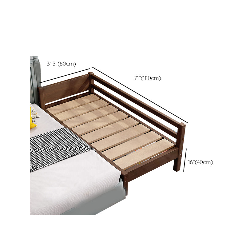 Traditional Washed Natural Baby Crib Solid Wood with Guardrail