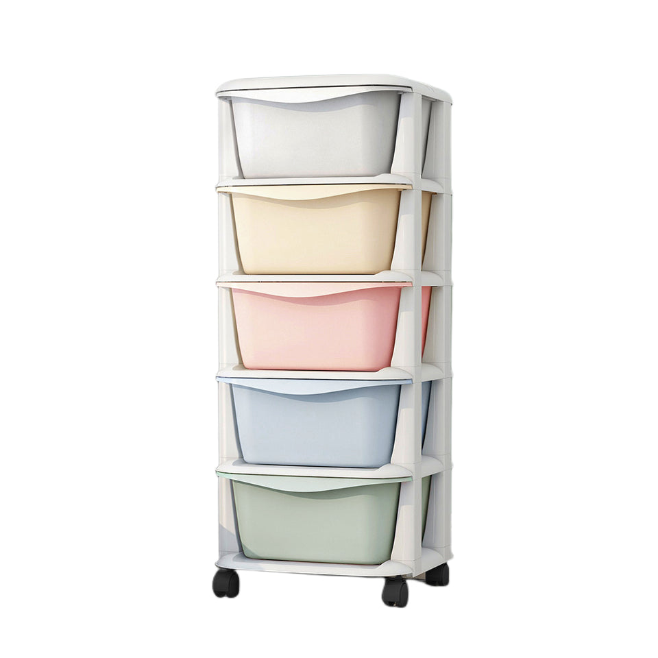 Ultra Modern Vertical Plastic Baby Dresser with Drawers for Bedroom