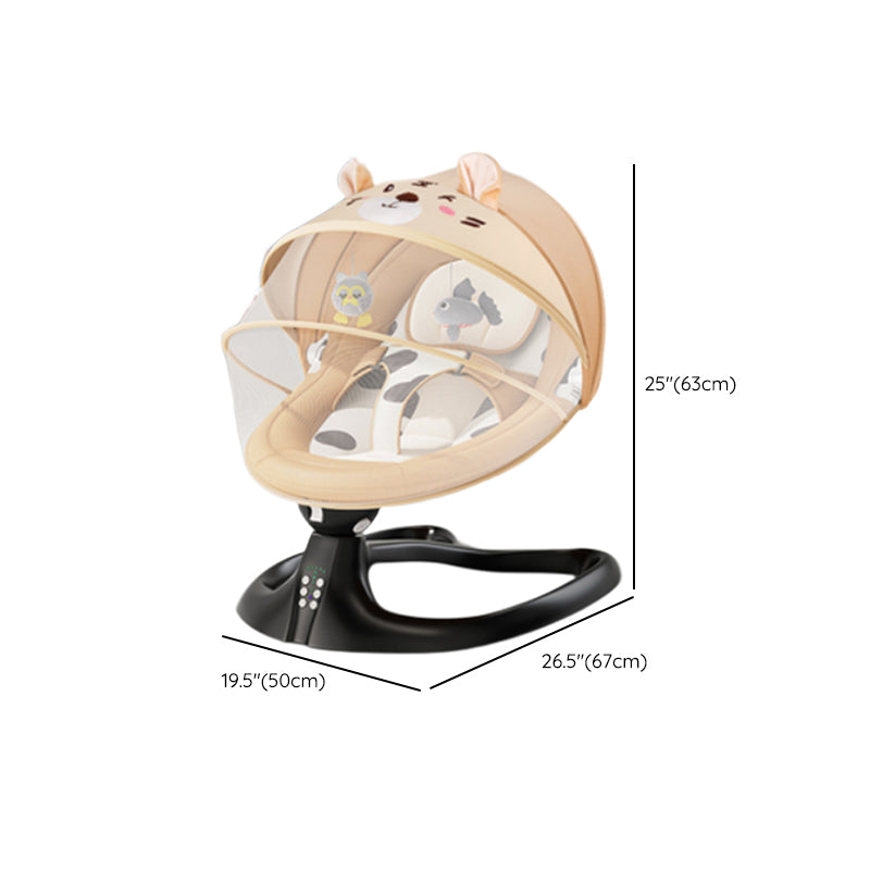 Rocking Electric Oval Modern Bassinet Metal Height Adjustable with Pillow