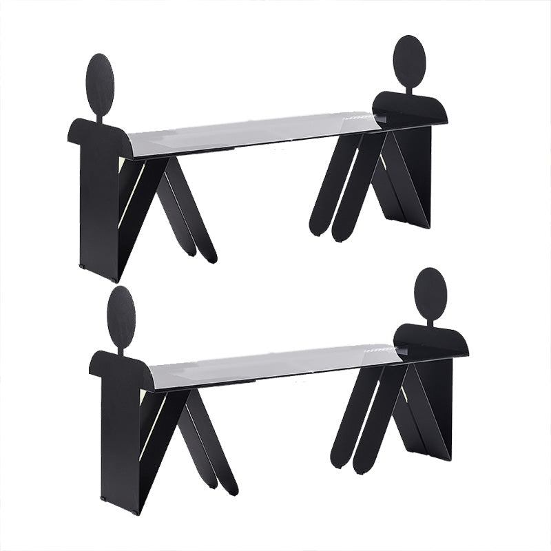 18.90" Wide Contemporary Corner Table Glass Clear Accent Side Table