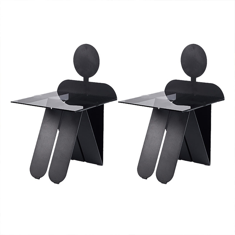 18.90" Wide Contemporary Corner Table Glass Clear Accent Side Table