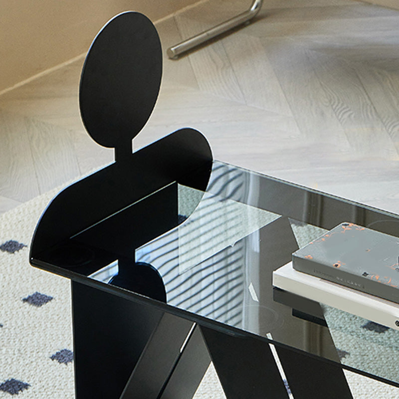 18.90" Wide Contemporary Corner Table Glass Clear Accent Side Table