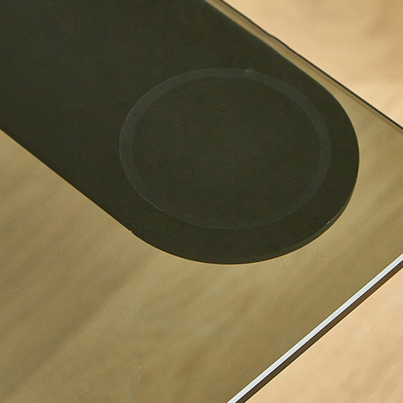 18.90" Wide Contemporary Corner Table Glass Clear Accent Side Table