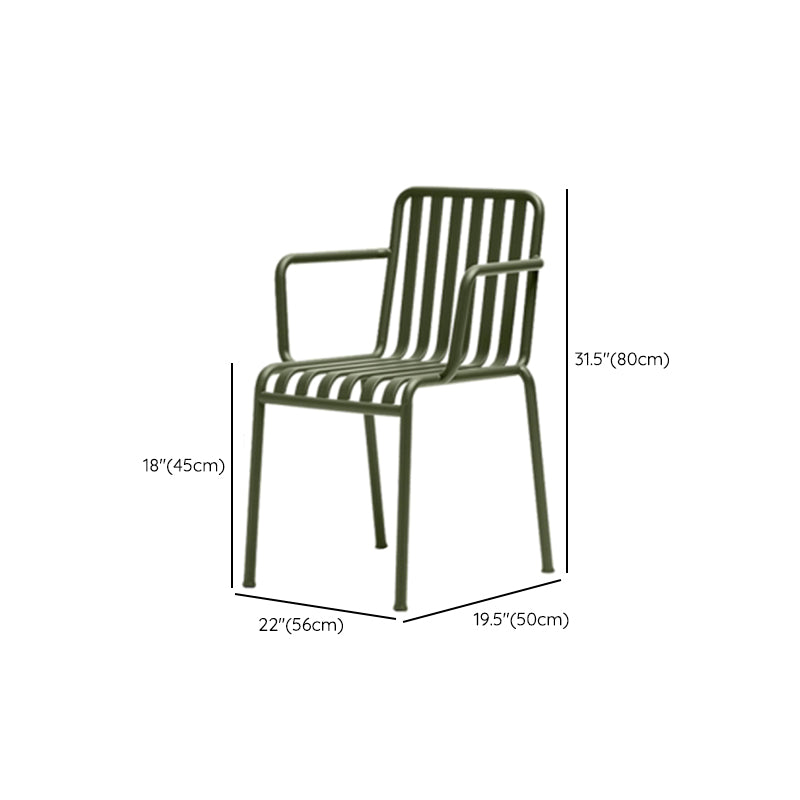 Green Round Dining Table Set 1/3 Pcs Modern Metal Outdoor Dining Set