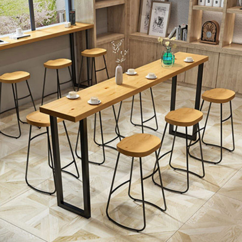 Modern 1/2/4/7 Pcs Bar Table Set Wood Rectangular Bar Set in Natural