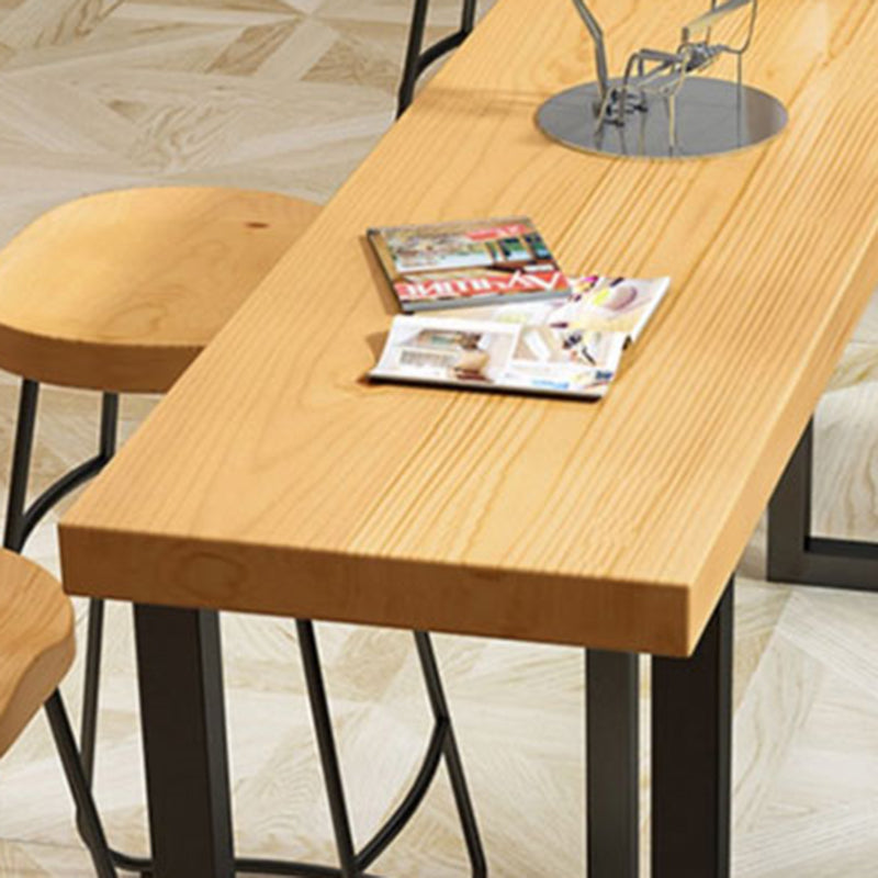 Modern 1/2/4/7 Pcs Bar Table Set Wood Rectangular Bar Set in Natural