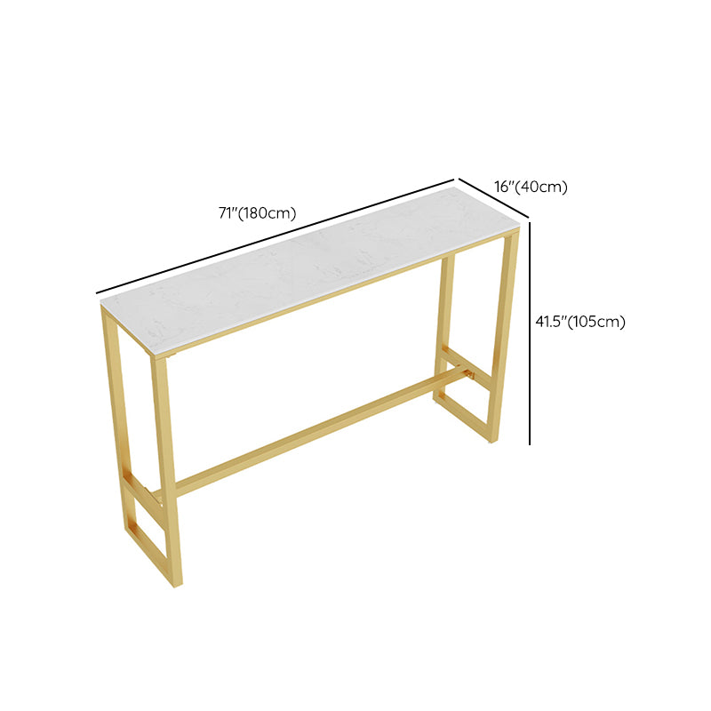 Glam Rectangle Bar Table Set 1/5 Pcs Metal Frame Bar Table with Upholstered Stools