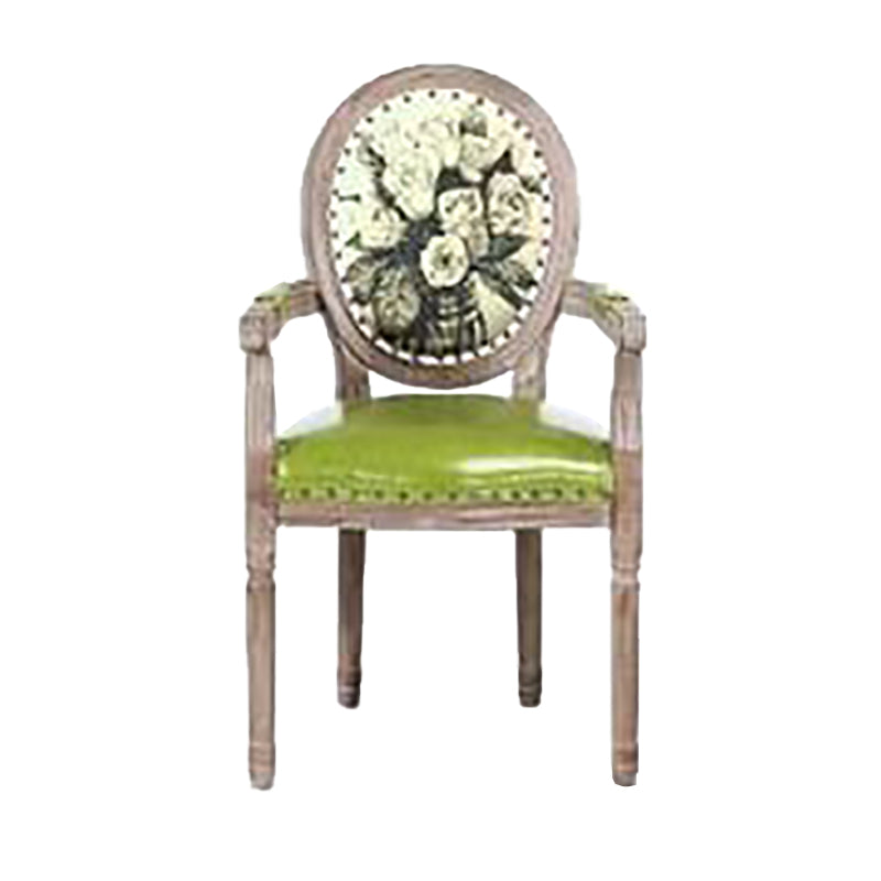 French Country Upholstered Armless Chair Home Solid Wood Dining Chair