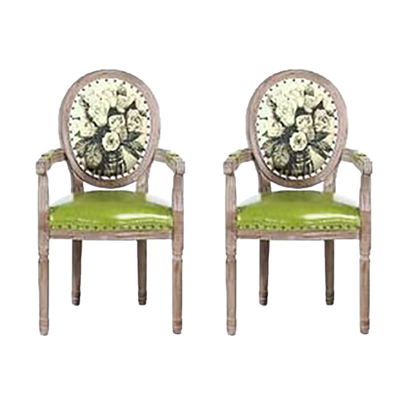 French Country Upholstered Armless Chair Home Solid Wood Dining Chair