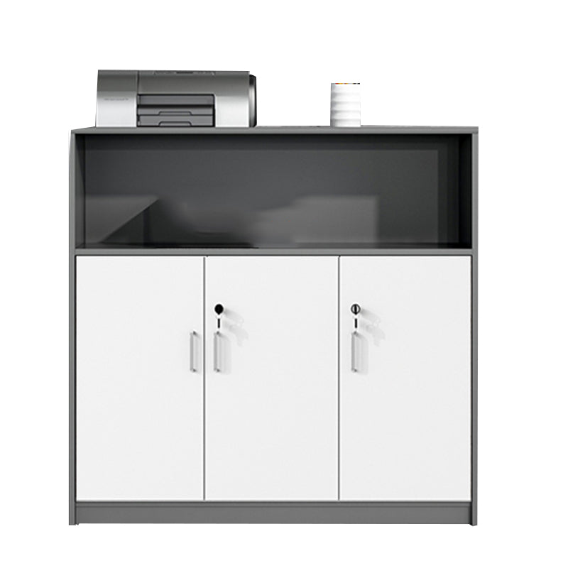 Contemporary File Cabinet Wooden Frame Storage Lateral Filing Cabinet