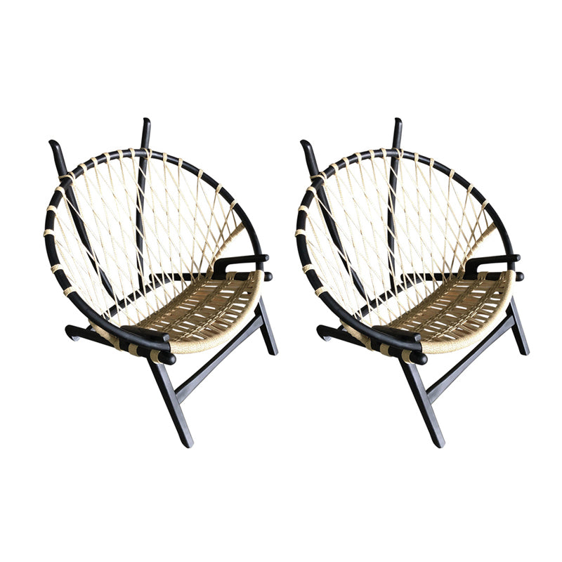 Scandinavian Papasan Chair Solid Color Wooden Papasan Chair for Living Room