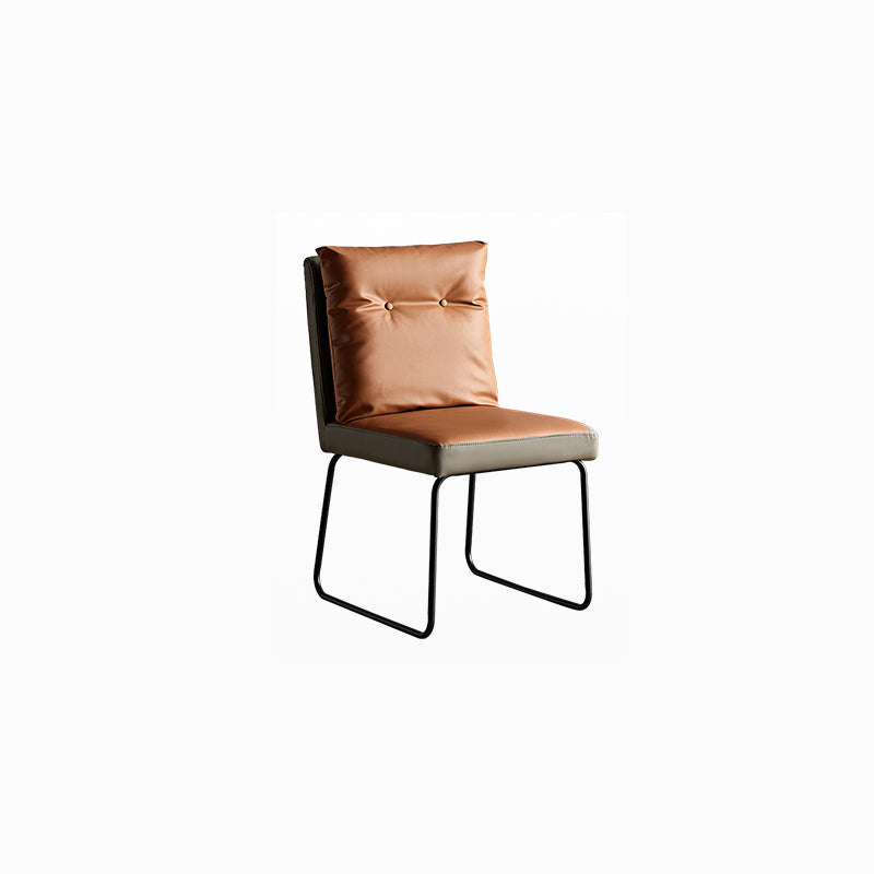 Mid-Century Modern Sled Side Chair Cushion Back Armless Side Chair