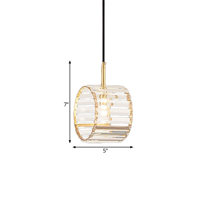 Brass Mini Blavidi Pendulum Light Crystal Prism Single Dining Table Hanging Lamping Kit