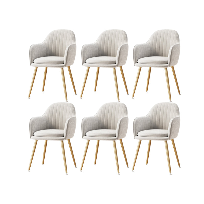 Nordic Style Metal Chair Solid Back Kitchen Dining Arm Chair for Dinning Room