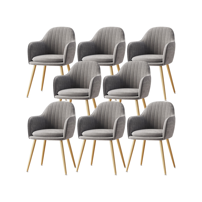 Nordic Style Metal Chair Solid Back Kitchen Dining Arm Chair for Dinning Room