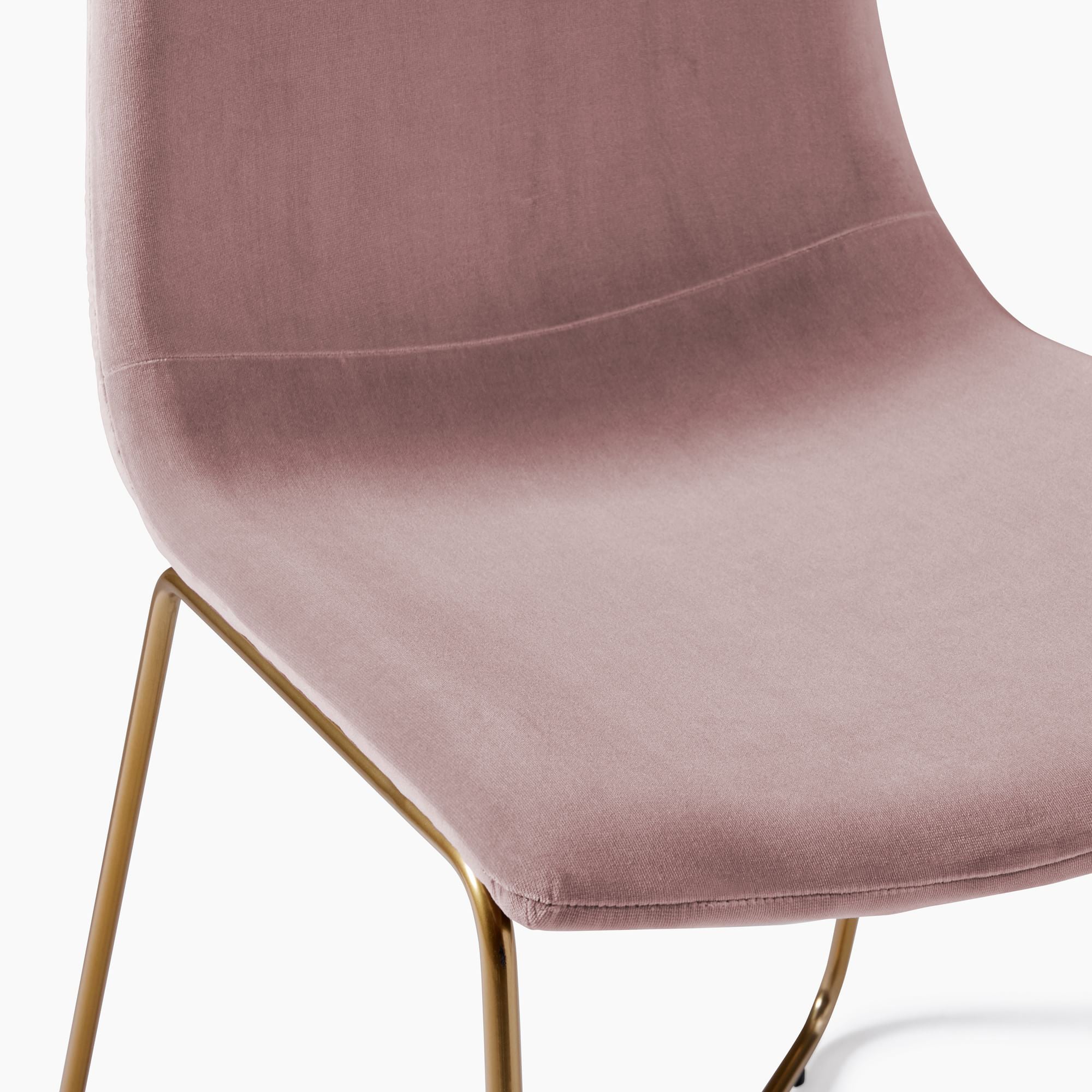 Metal Upholstered Chair Contemporary Armless Open Back Chair for Dining Room