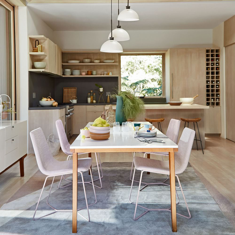 Metal Upholstered Chair Contemporary Armless Open Back Chair for Dining Room