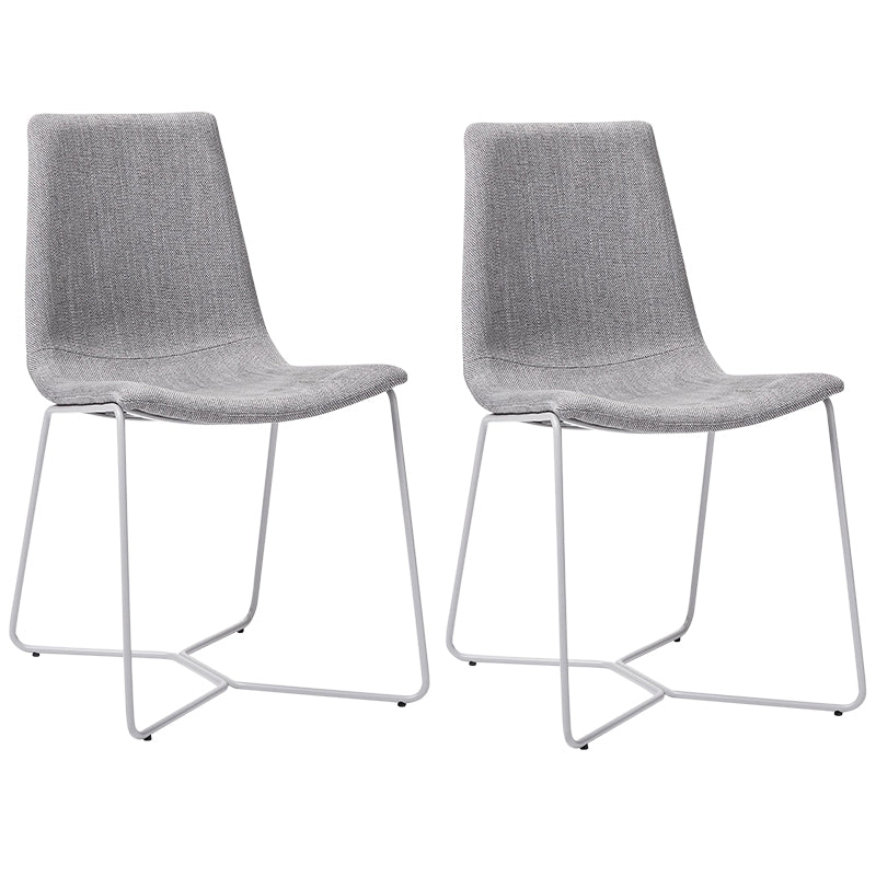 Metal Upholstered Chair Contemporary Armless Open Back Chair for Dining Room