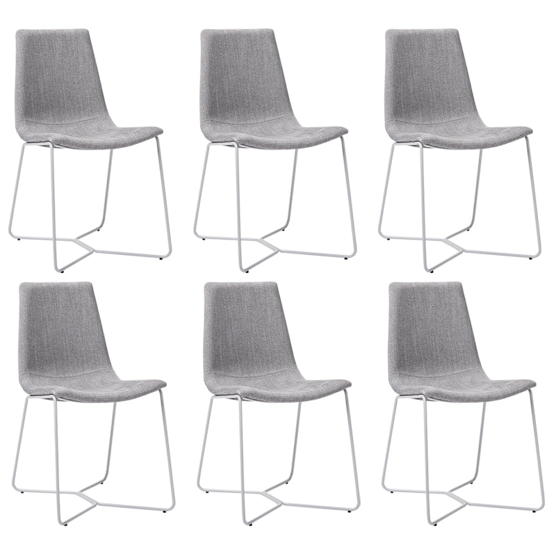 Metal Upholstered Chair Contemporary Armless Open Back Chair for Dining Room