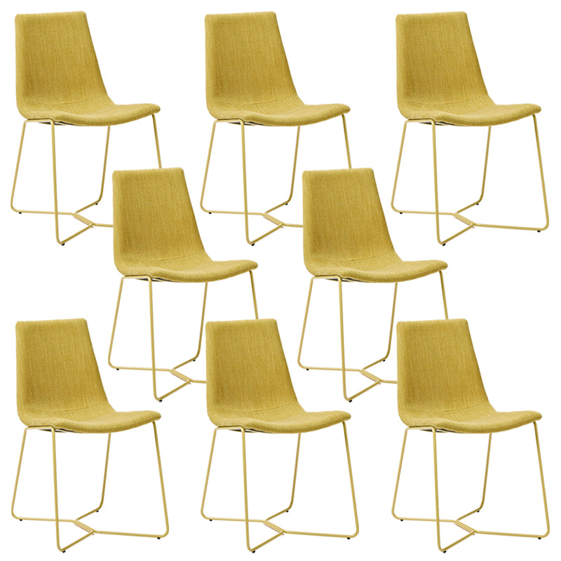 Metal Upholstered Chair Contemporary Armless Open Back Chair for Dining Room
