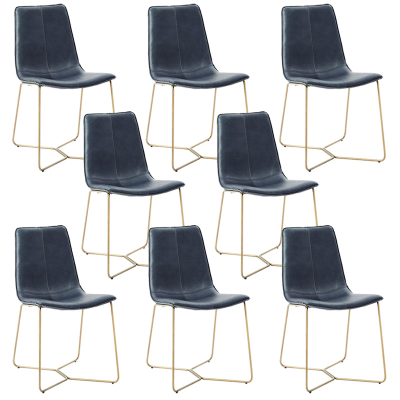 Metal Upholstered Chair Contemporary Armless Open Back Chair for Dining Room