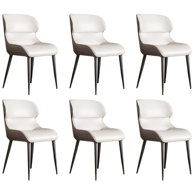 Modern Simple Side Chair Faux Leather Wingback Chair for Bedroom