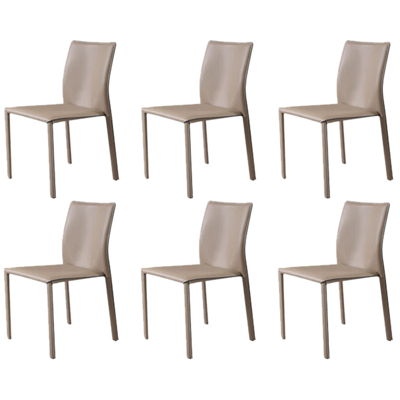 Nordic Style Side Chair Faux Leather Kitchen Dining Chair with Metal Frame (Set of 2)