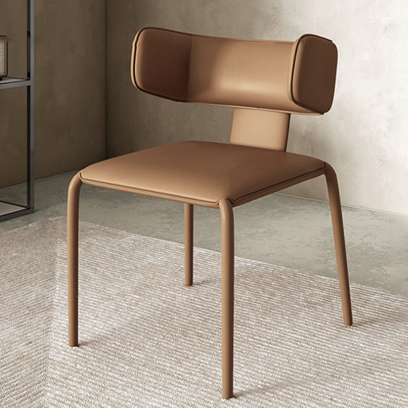 Nordic Style Side Chair Faux Leather Wingback Chair for Living Room