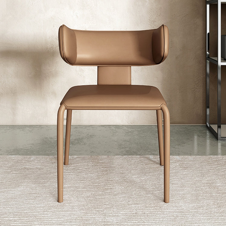 Nordic Style Side Chair Faux Leather Wingback Chair for Living Room