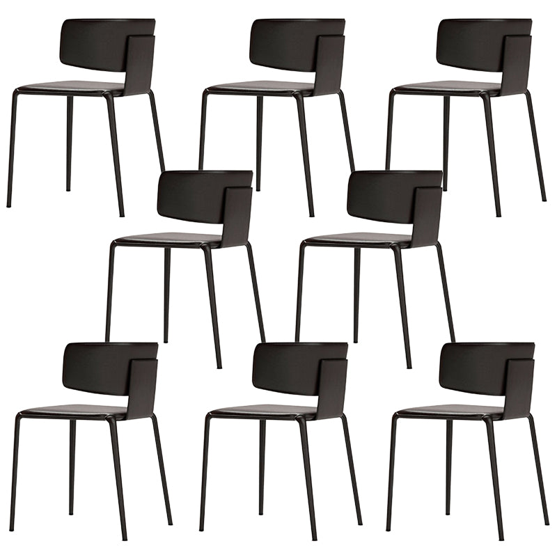 Nordic Style Side Chair Faux Leather Wingback Chair for Living Room