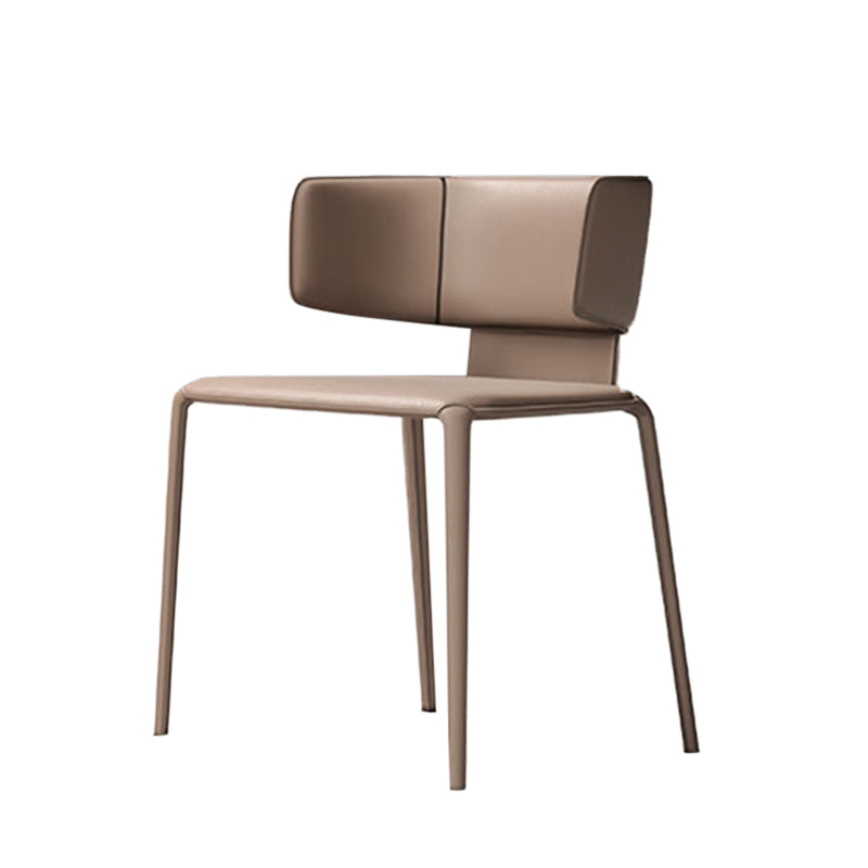 Nordic Style Side Chair Faux Leather Wingback Chair for Living Room