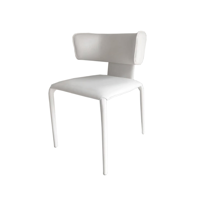 Nordic Style Side Chair Faux Leather Wingback Chair for Living Room