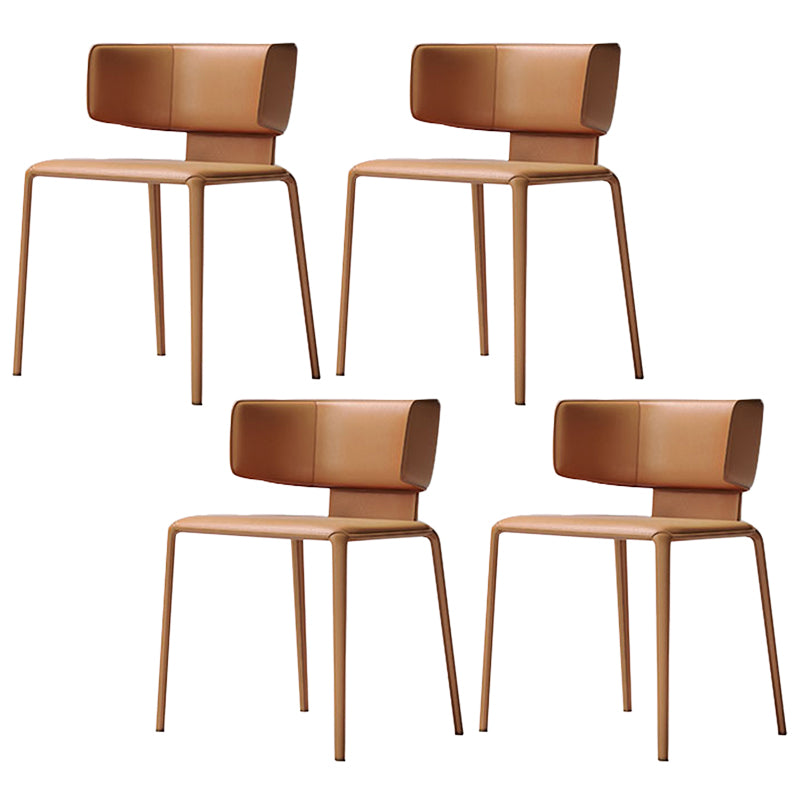 Nordic Style Side Chair Faux Leather Wingback Chair for Living Room