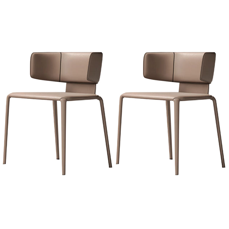 Nordic Style Side Chair Faux Leather Wingback Chair for Living Room