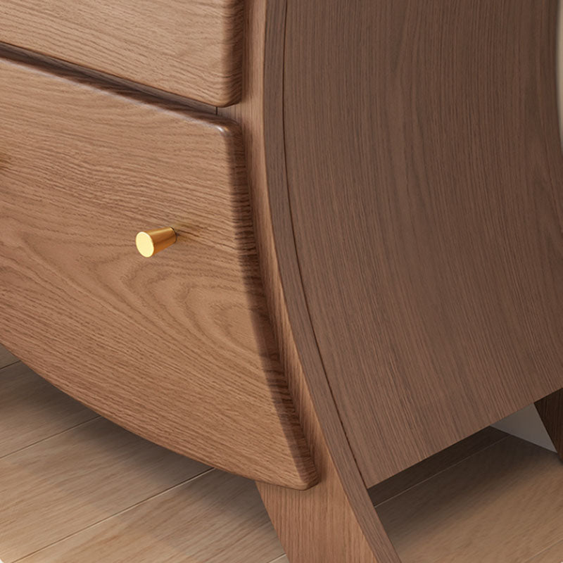 Modern Vertical Lingerie Chest Wood Dresser with 5 Drawers for Living Room