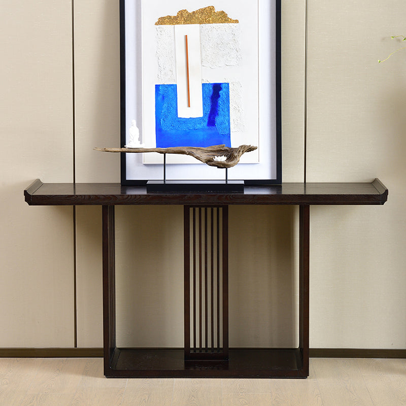 Rectangle Shape Contemporary Console Table Dark Brown Ash Console Sofa Table