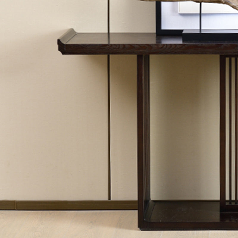 Rectangle Shape Contemporary Console Table Dark Brown Ash Console Sofa Table