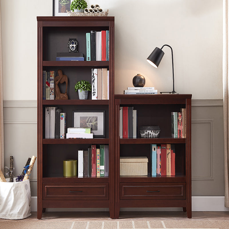 Modern Closed Back Bookshelf Standard Wooden Bookcase for Study Room