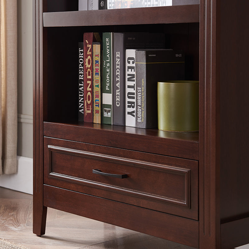 Modern Closed Back Bookshelf Standard Wooden Bookcase for Study Room