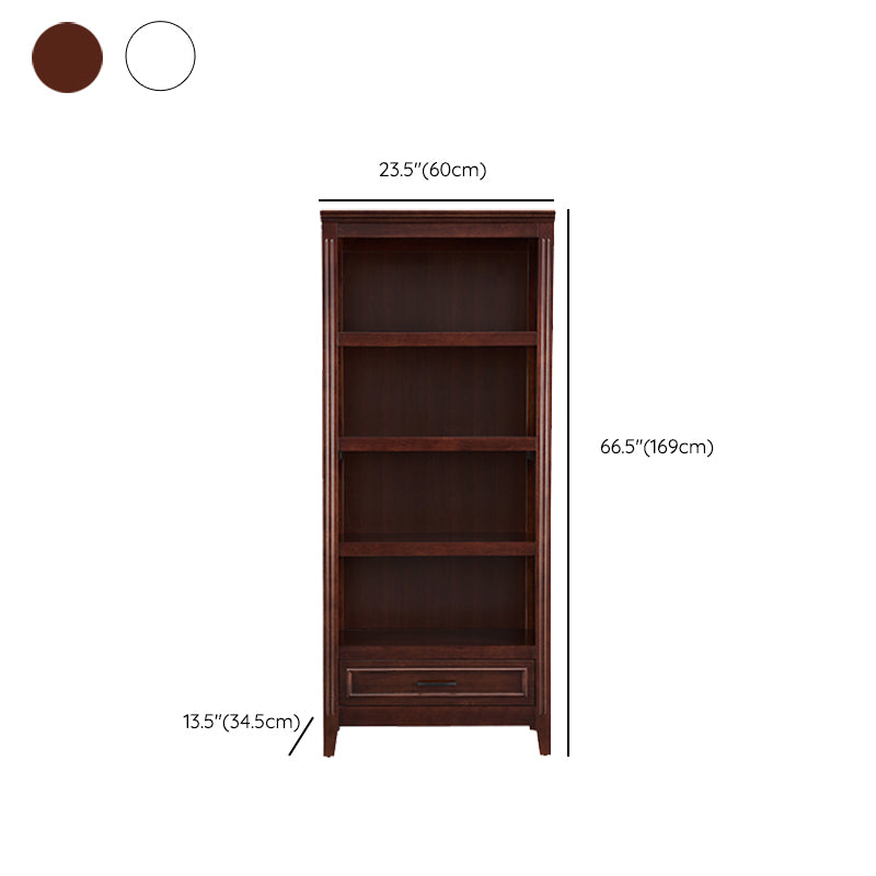 Modern Closed Back Bookshelf Standard Wooden Bookcase for Study Room