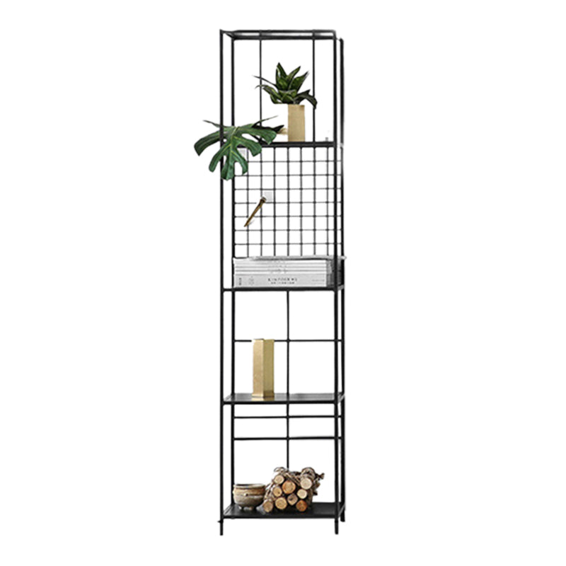 Glam Open Back Bookcase Standard Metal Bookshelf with Shelves