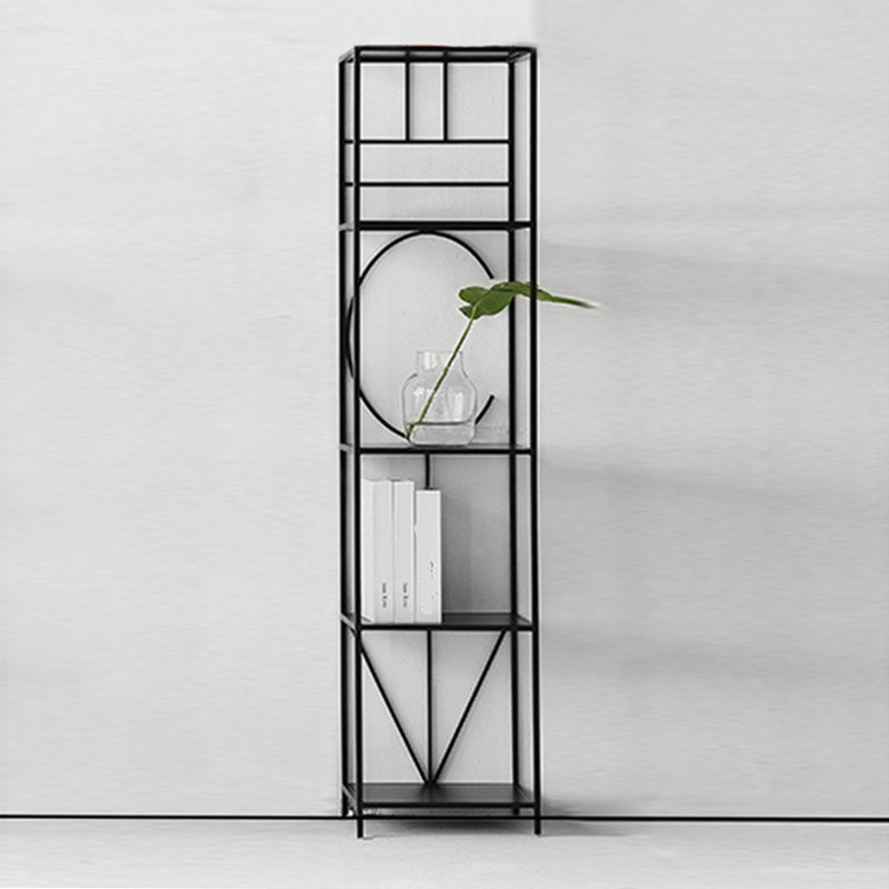 Glam Open Back Bookcase Standard Metal Bookshelf with Shelves