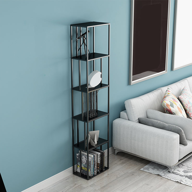 Glam Open Back Bookcase Standard Metal Bookshelf with Shelves