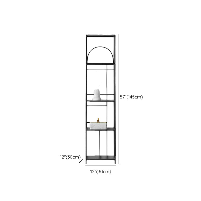 Glam Open Back Bookcase Standard Metal Bookshelf with Shelves