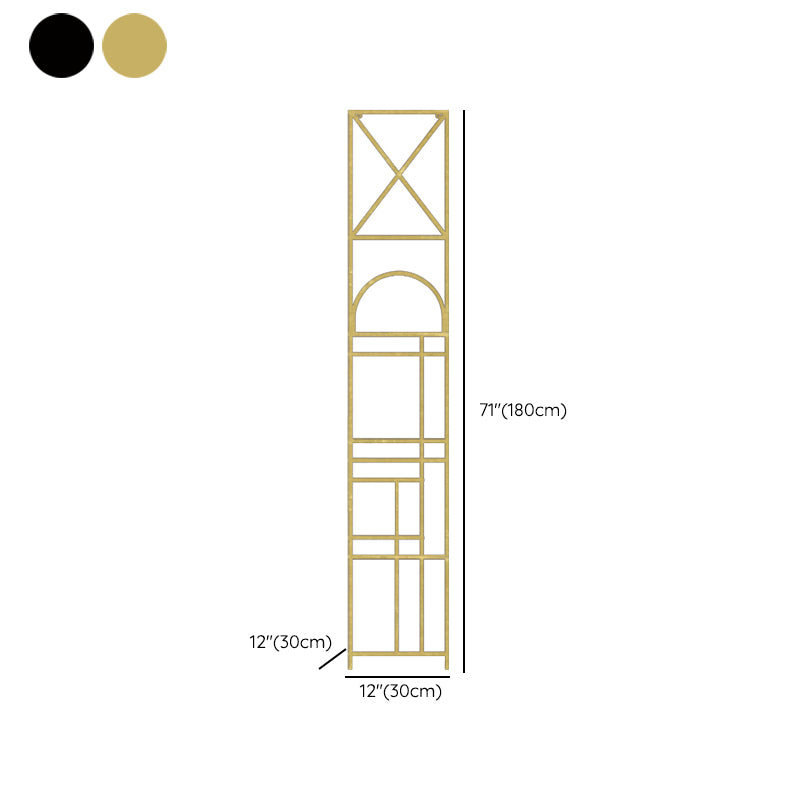 Glam Open Back Bookcase Standard Metal Bookshelf with Shelves