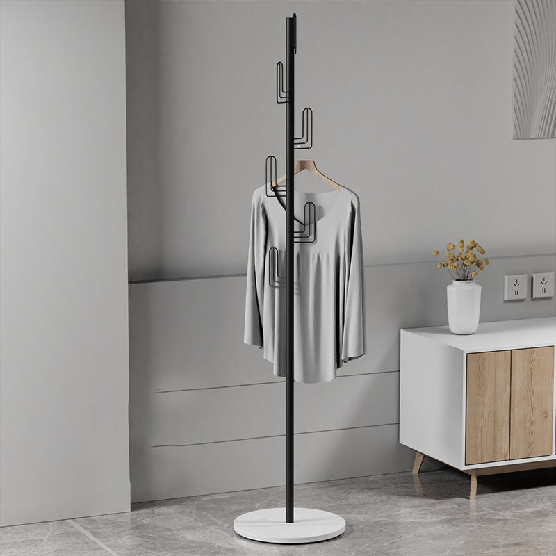Modern Clothes Hanger Free Standing Coat Rack with Round Bottom