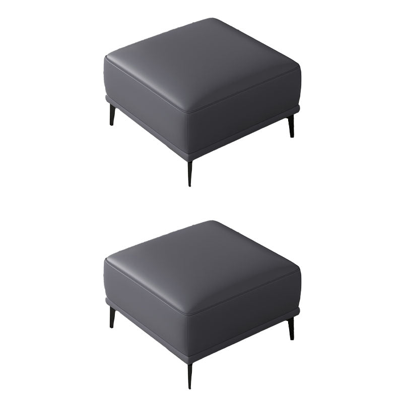 Contemporary Ottoman Faux Leather Stain Resistant Square Ottoman with 4 Legs